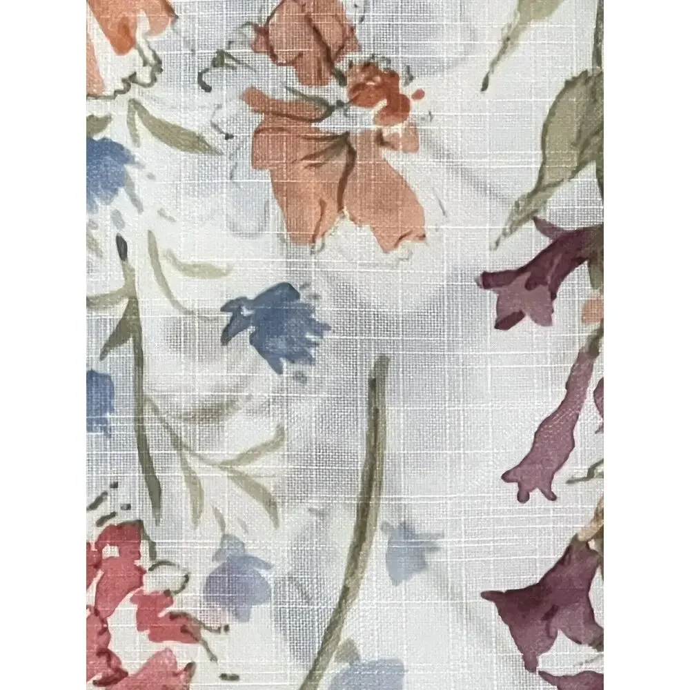 LAURA ASHLEY Wild Meadow Floral Window Curtains 2 Panels 38x96” Orange Blue Pink